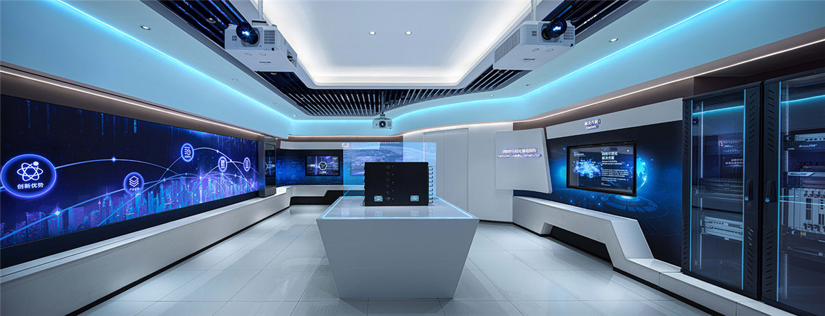 鄭州辦公展廳設(shè)計-恒智科技公司展廳裝修實(shí)景圖