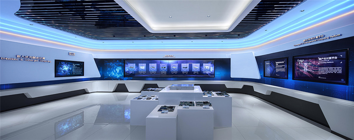 鄭州辦公展廳設(shè)計-恒智科技公司展廳裝修實(shí)景圖