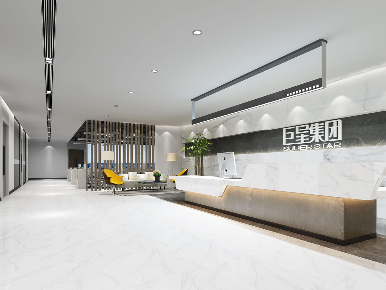 鄭州巨星集團(tuán)辦公室裝修公司設(shè)計案例