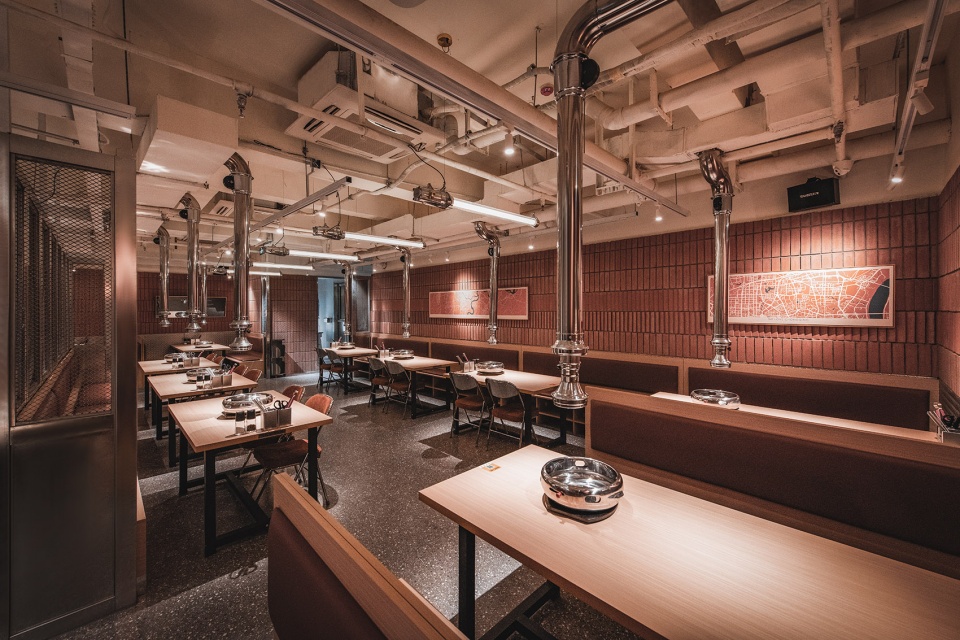 鄭州復古工業(yè)風烤肉店裝修設(shè)計案例