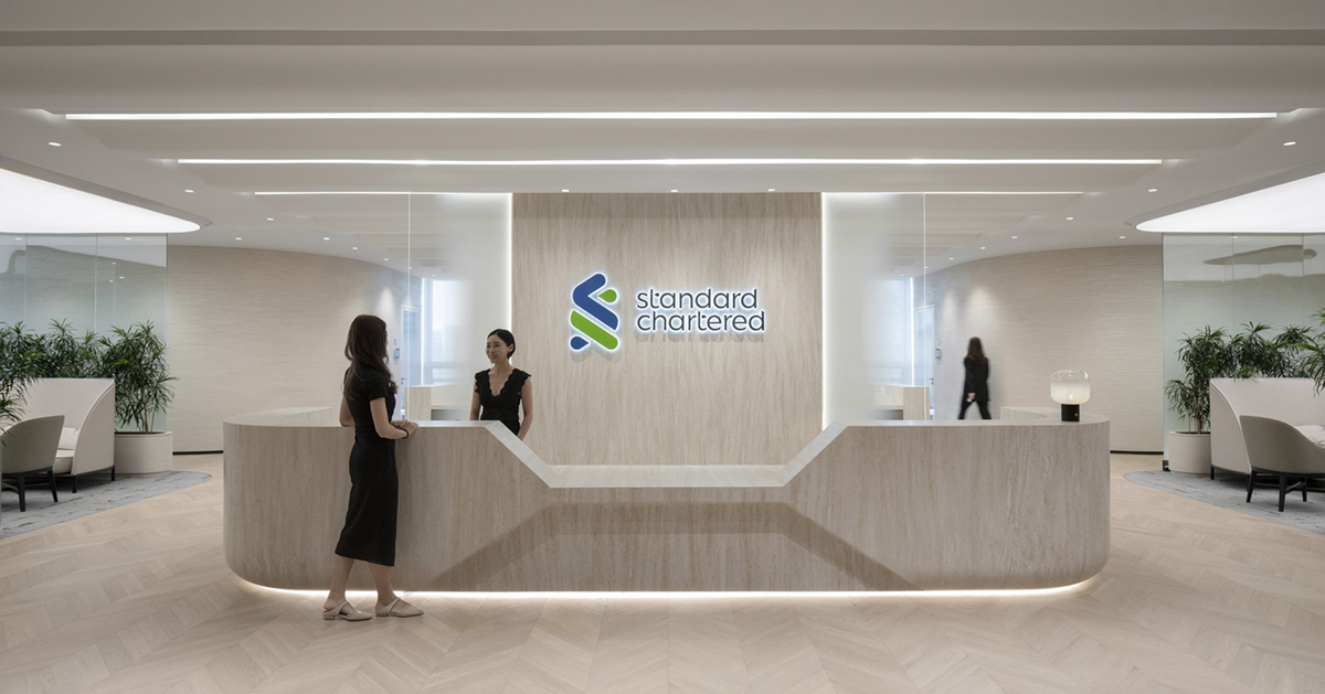 多元、包容的渣打銀行上?？偛哭k公室裝修設計(圖1)